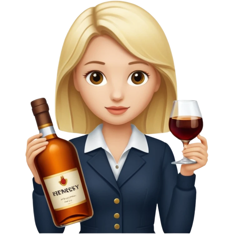 Blonde girl with Hennessy bottle  emoji