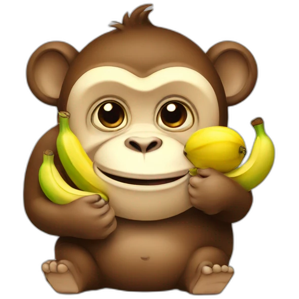 Fat monkey with banana emoji