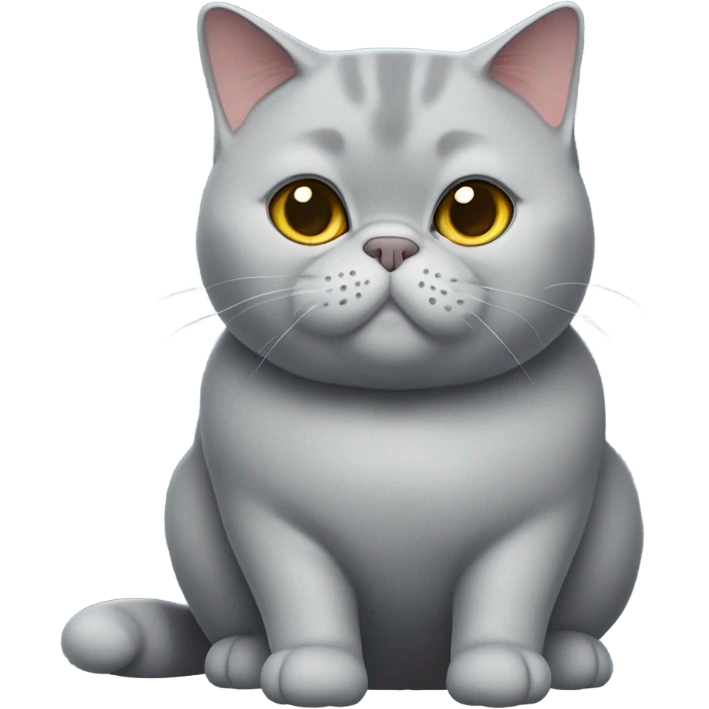 Fat Gray British short hair cat full body  emoji