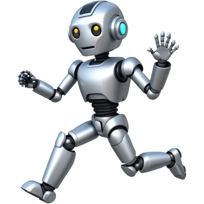 silver robot running emoji