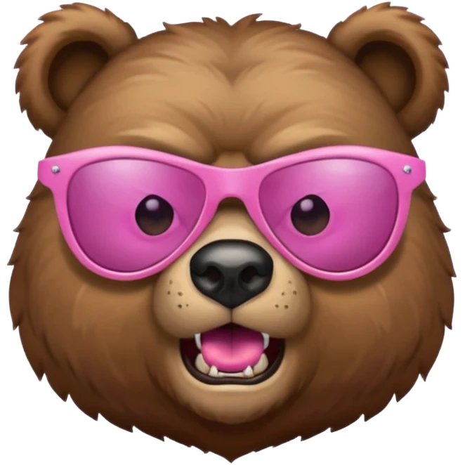 angry bear pink sunglasses emoji