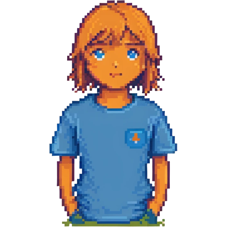 blue tee shirt, front view emoji