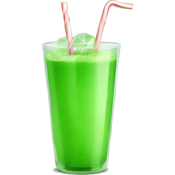 Green drink with candy emoji