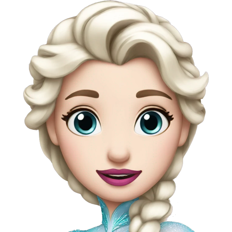 elsa frozen with pink lips emoji