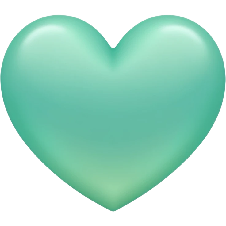 mint color heart with a subtle gradient emoji