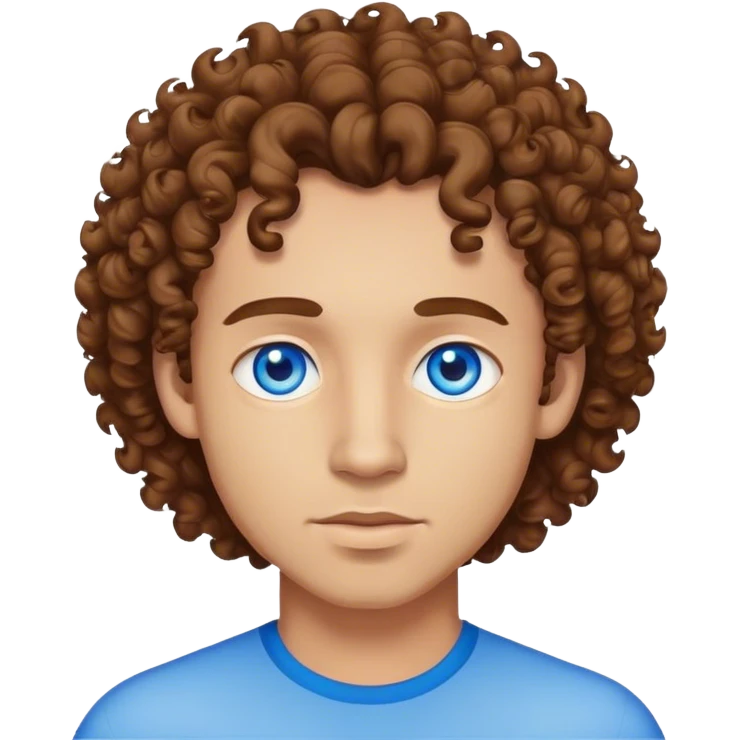 light skin man with brown curly hair and blue eyes  emoji