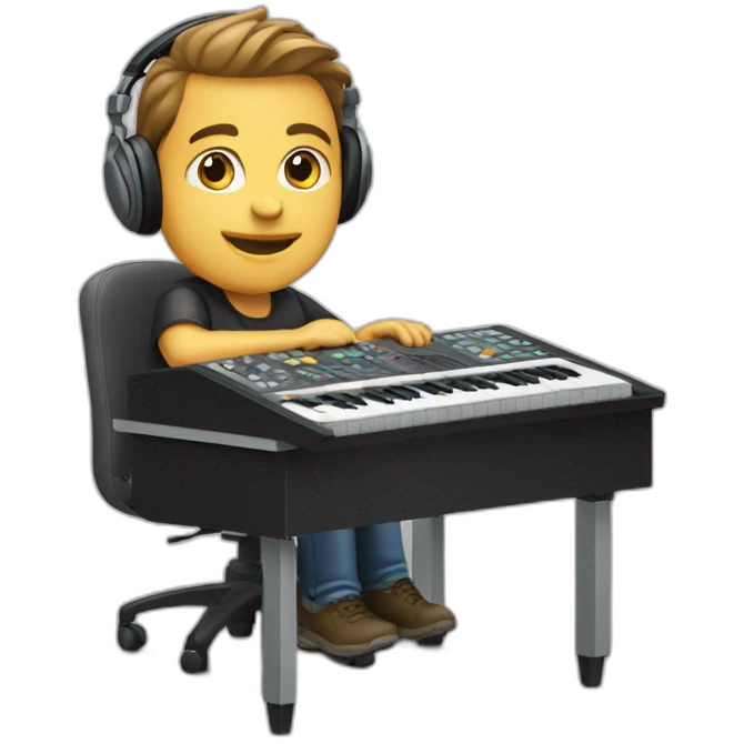 Audio technician with an audio desk emoji