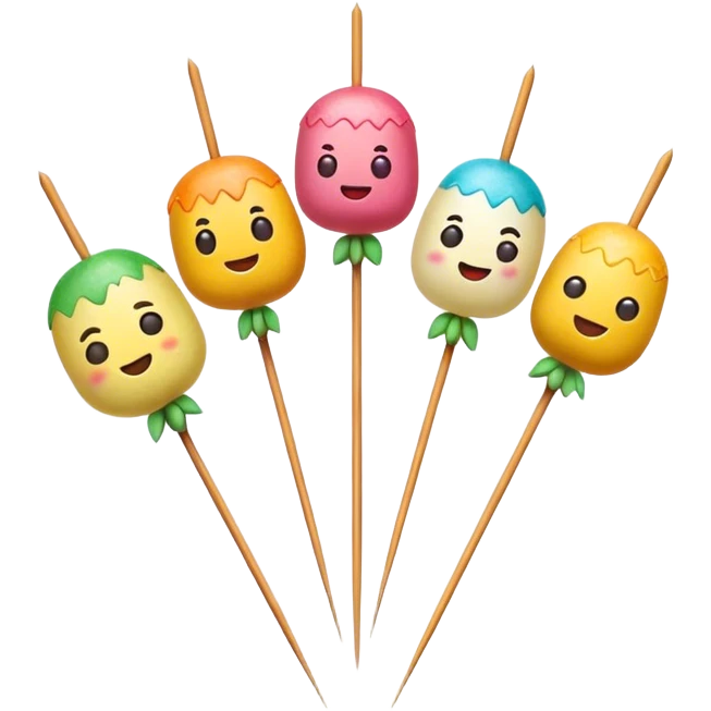 Cinematic Realistic Dango Dessert Emoji, showcasing colorful rice dumplings on skewers rendered with lifelike textures and soft, inviting lighting. emoji