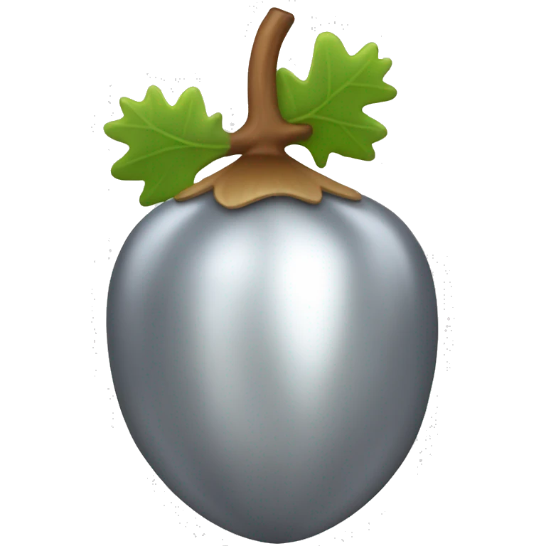 SINGLE sparkling silver acorn emoji
