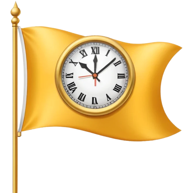 Flag with clock in it square clock  emoji