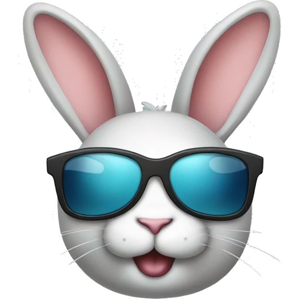 Rabbit inlove wearing sunglasses and bow hair emoji