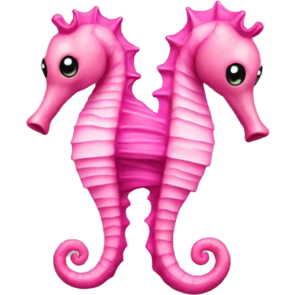 two pink seahorses emoji