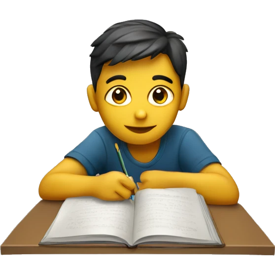 A student studying emoji