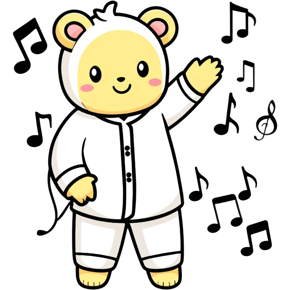 Pajamas and music emoji