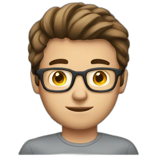 european guy using laptop emoji
