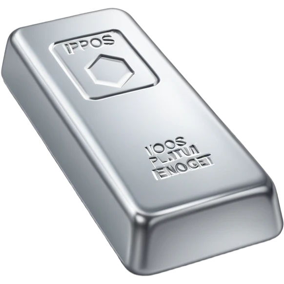Shiny platinum metal ingot emoji