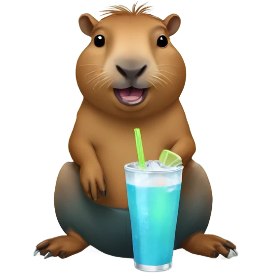 capybara with a drink emoji