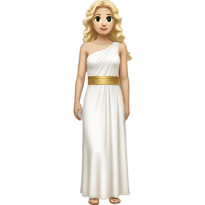 Greek goddess blonde white dress  emoji