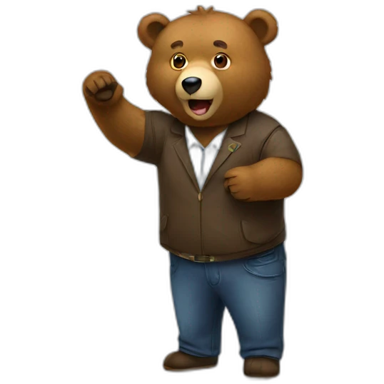 bear giving a keynote emoji