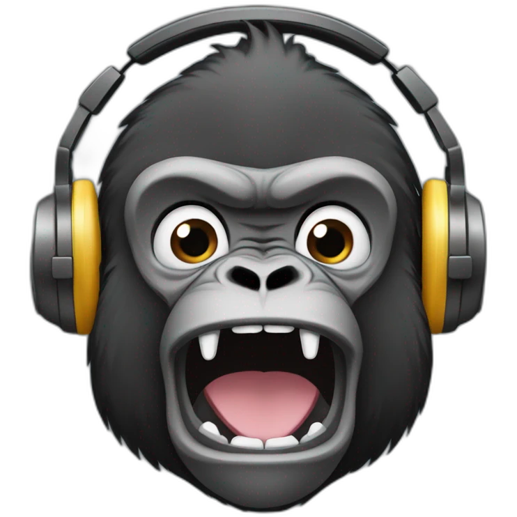 Gorilla con audifonos emoji