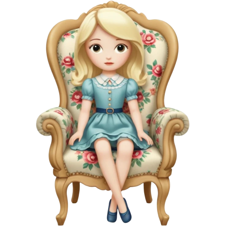 Blonde Doll Sitting On The Chair emoji