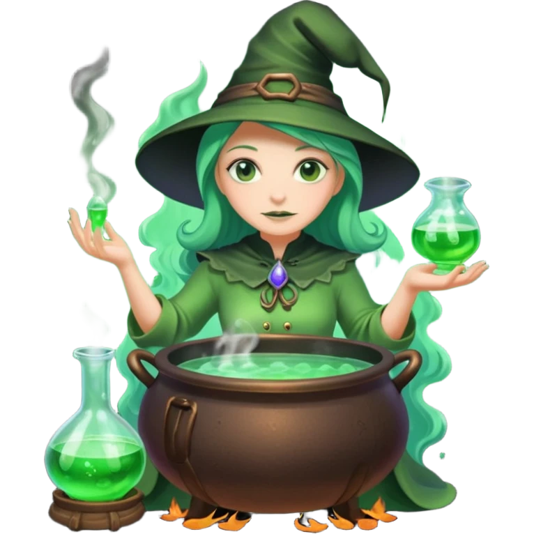 green witch cooking potion emoji