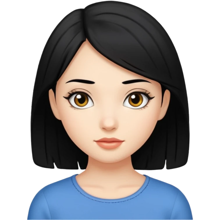 a girl with black hair named natasha but she has many fly aways  emoji
