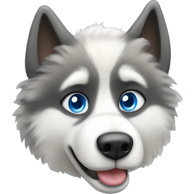 Wooly husky with blue eyes emoji