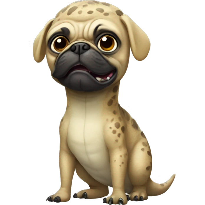 Dinosaur with a pug costume  emoji