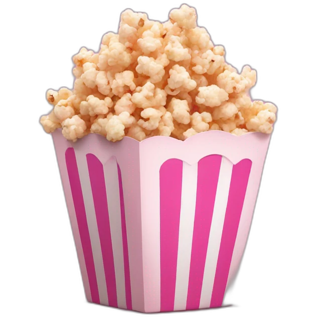 Pink popcorn emoji