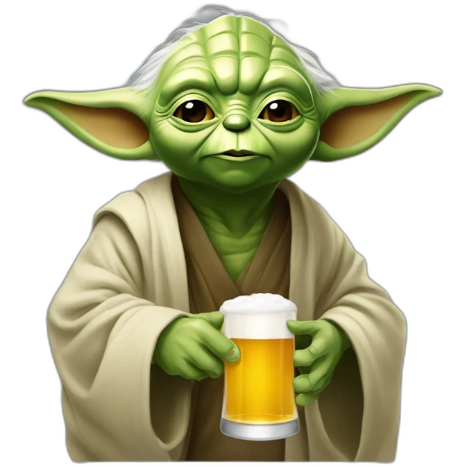 Yoda qui boit une bière emoji