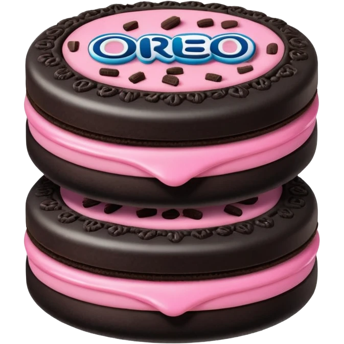 oreos pink and Oreo’s black emoji