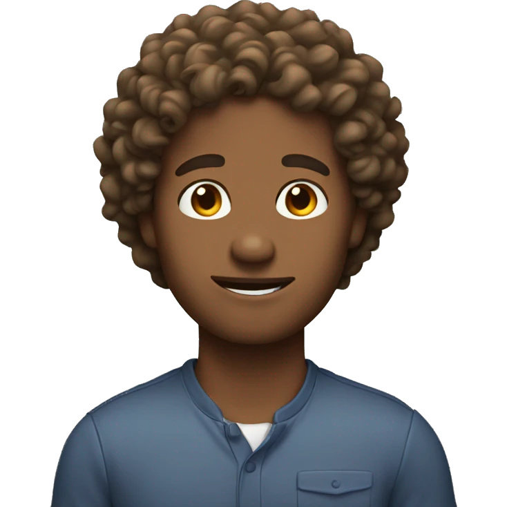 Brown guy with curly hair emoji