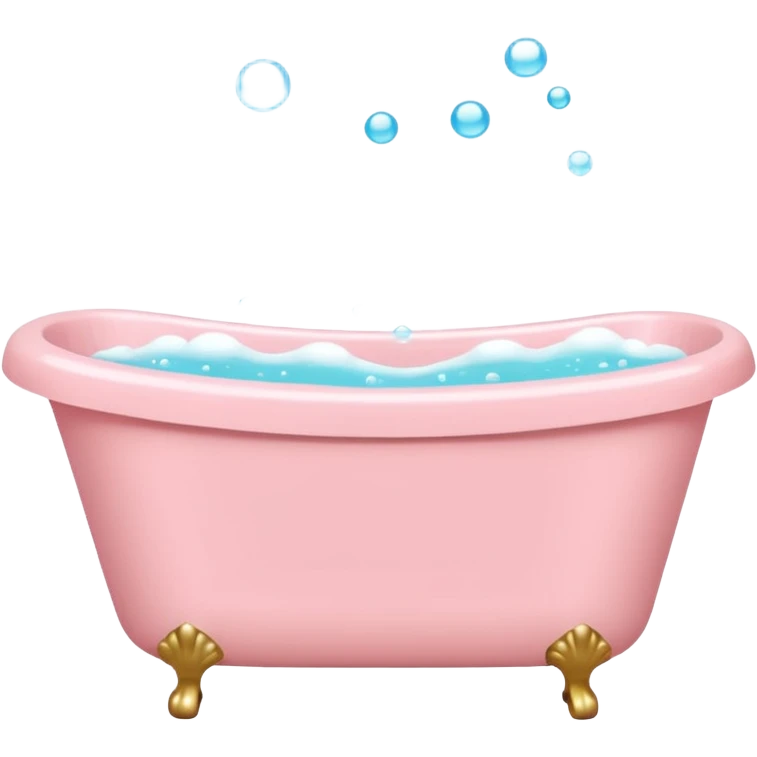 pale pink bathtub with bubbles emoji