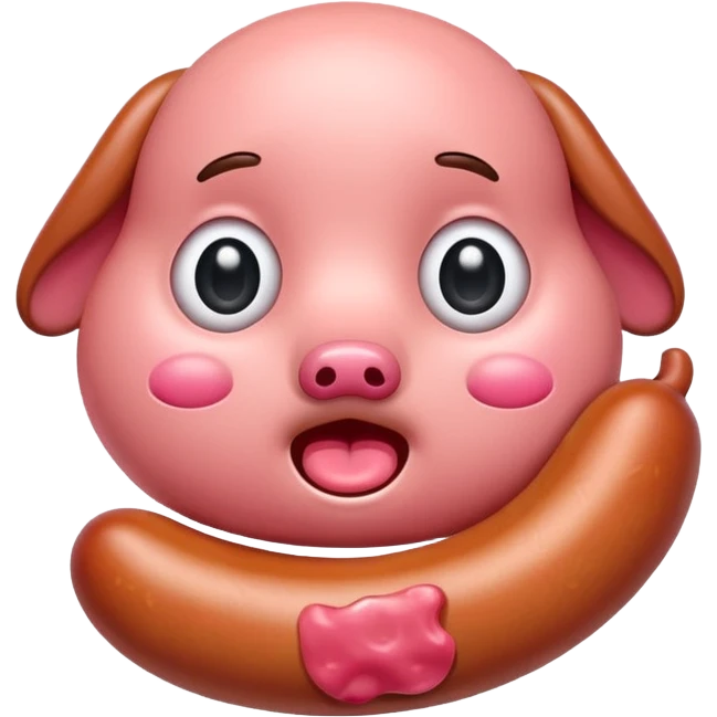 Crying sausage with eyes emoji