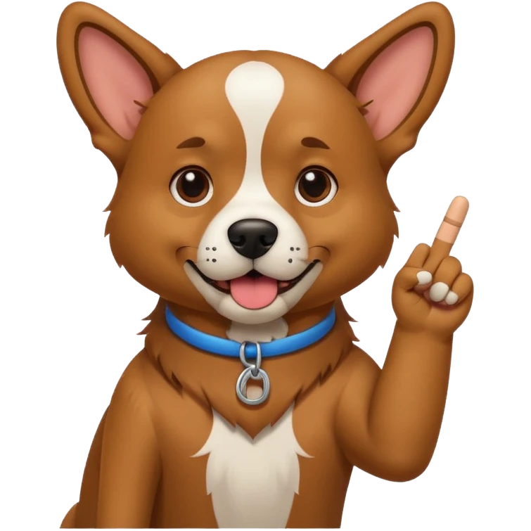dog sticking up the middle finger  emoji