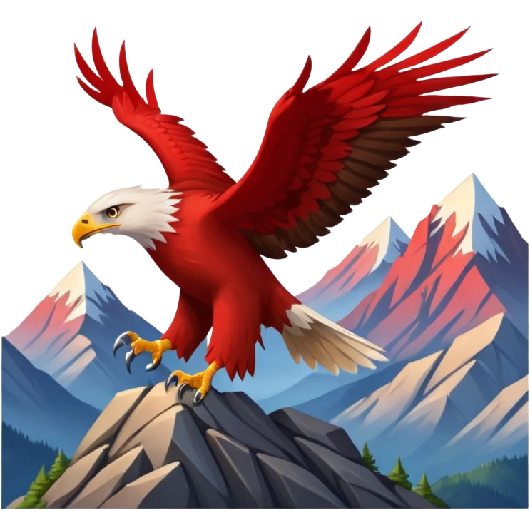 Red eagle on montains as flag emoji