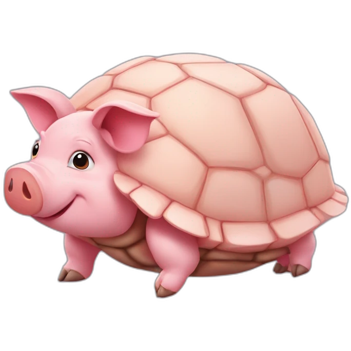 Cochon sur le dos d'une tortue emoji