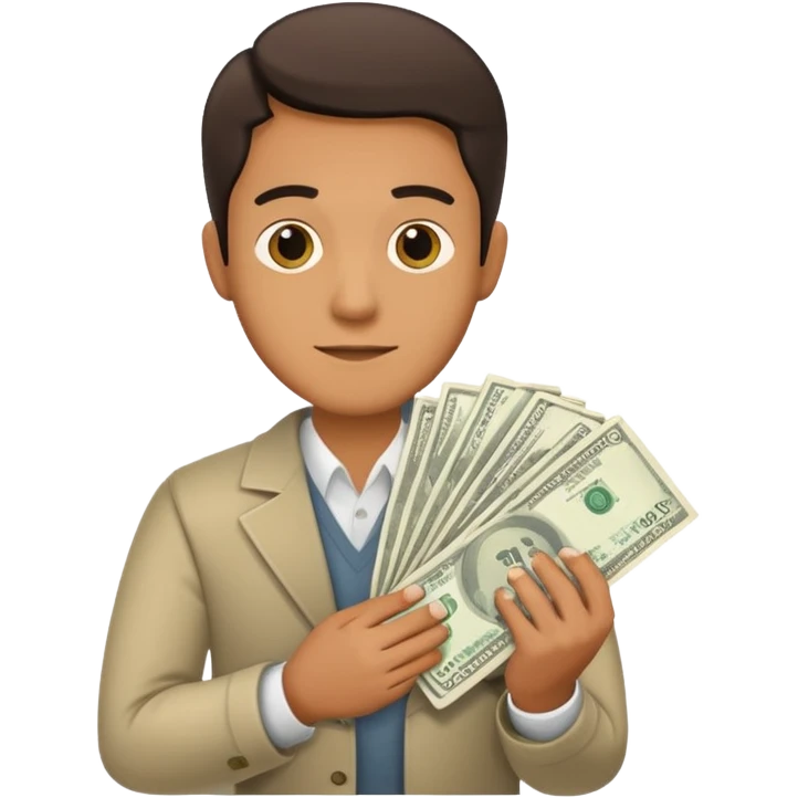 man holding lots of money emoji