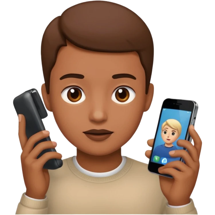 interacting with phone emoji