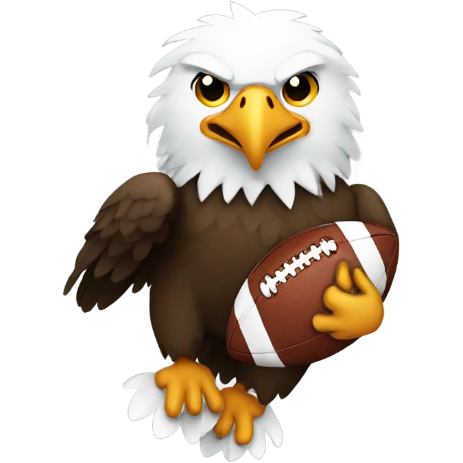 Eagle flying with a football emoji