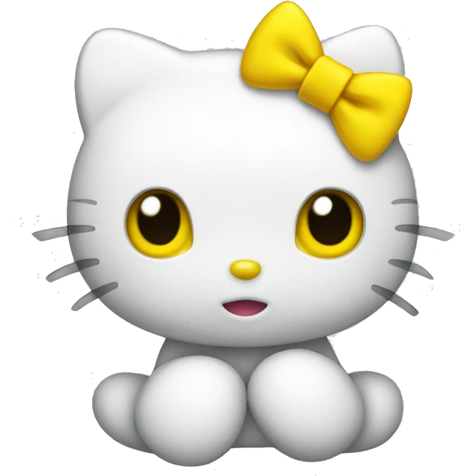 Hello kitty with a yellow bow emoji