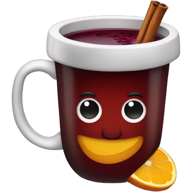 Mulled wine in a craft cup emoji