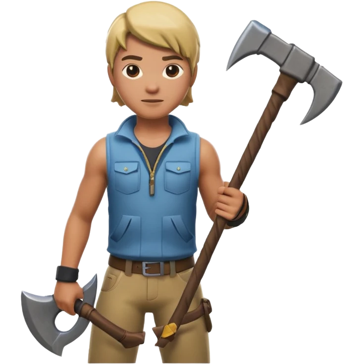 Fortnite skin holding pickaxe  emoji