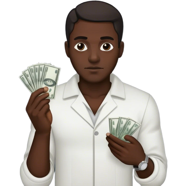Black guy with cocaine and money emoji