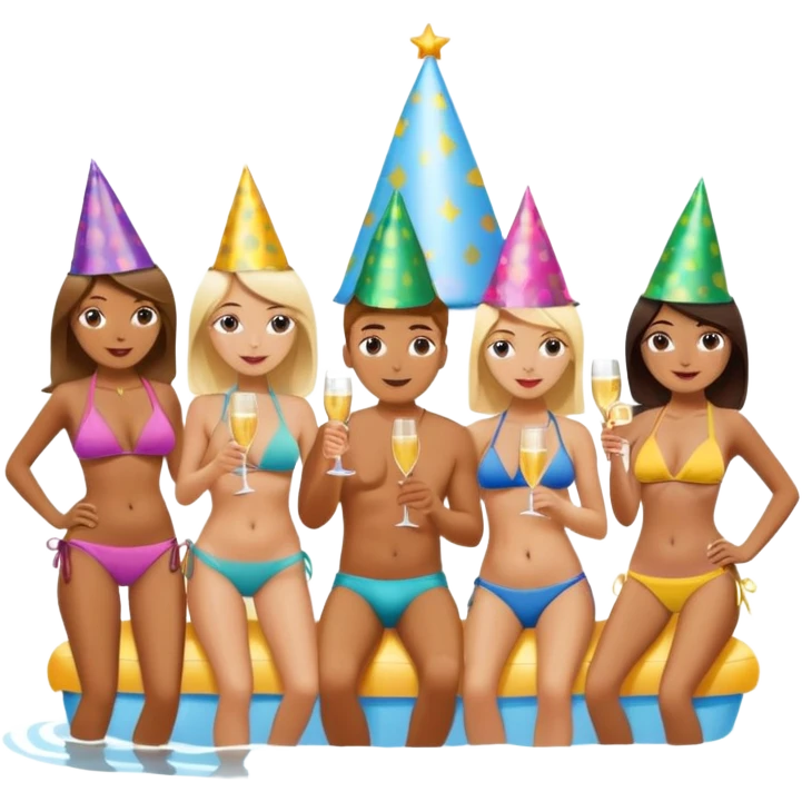 A bikini party in a small home emoji