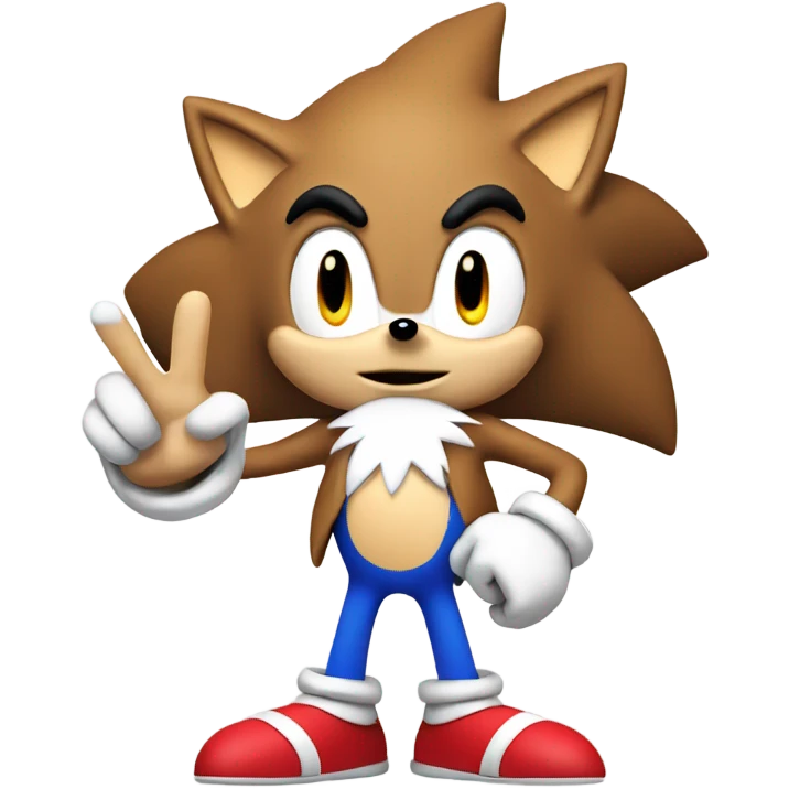 sonic the hedgehog holding up a peace sign emoji