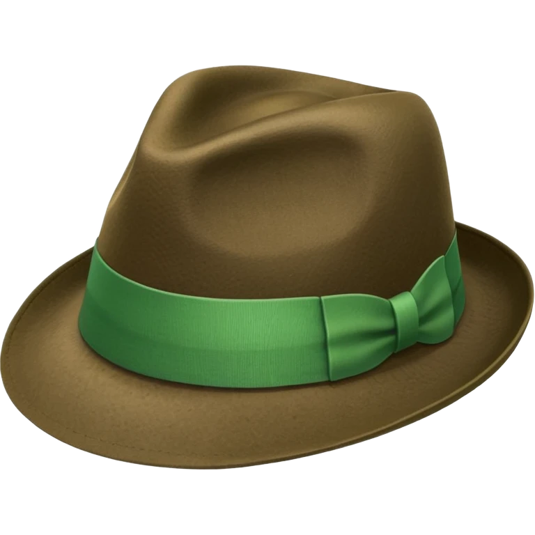 a fedora emoji with a green band, tilted to the right emoji