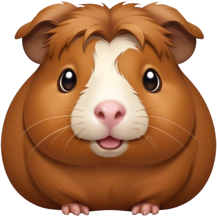 Cinematic Comical Brown Guinea Pig Portrait Emoji, Head tilted dramatically with an exaggeratedly amused expression, featuring a sleek brown coat with a naturally scrunched little face, wide, expressive dark eyes filled with playful disbelief, Simplified yet hilariously expressive features, highly detailed, glowing with a slightly sassy glow, high shine, dramatic yet playful, stylized with an air of cheeky mischief, bright and endearing, soft glowing outline, capturing the essence of a spirited and over-the-top guinea pig, so meme-worthy it feels like it could side-eye its way into internet fame instantly! emoji