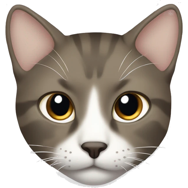 brown/greyish cat with white under his chin and on his chest and a thin line around his eyes emoji